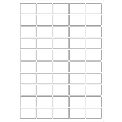 White paper self-adhesive labels 38,5x25,4 mm, on A4 sheet, for laser and inkjet printing