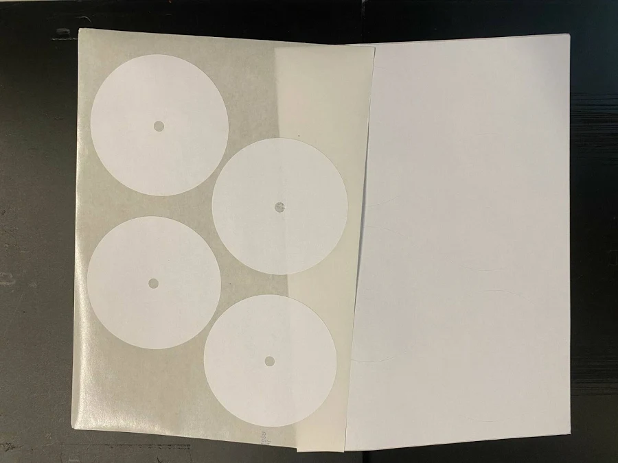 50 Sheets (200) Of 4" Printable Blank Vinyl Record 33 Lp Center Labels