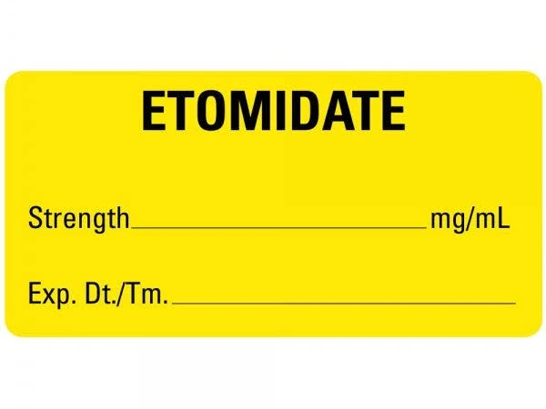 2"x1" ETOMIDATE Medical Healthcare Labels | Label Supplies From Label Value