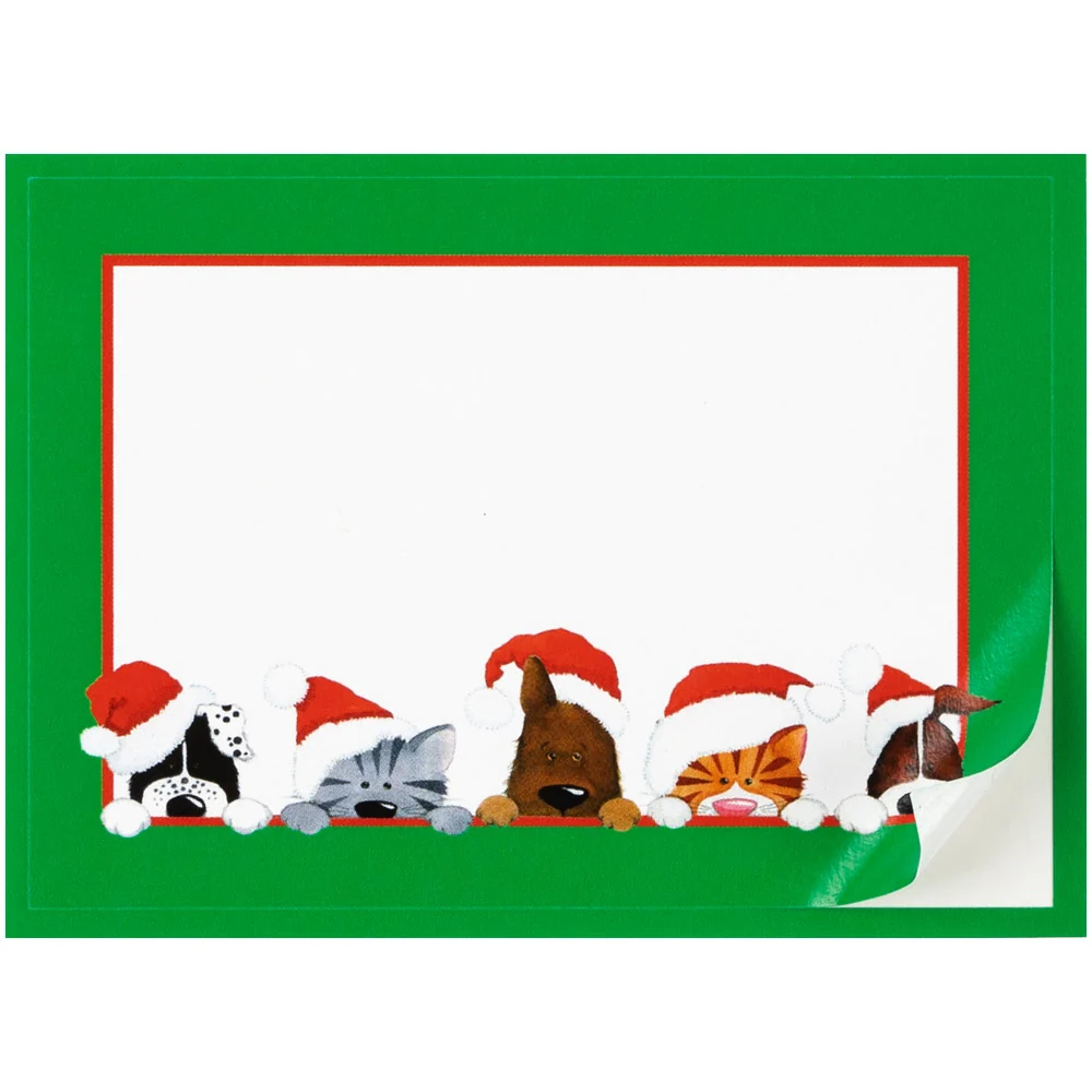 Caspari Christmas Peek A Boo Self-Adhesive Labels