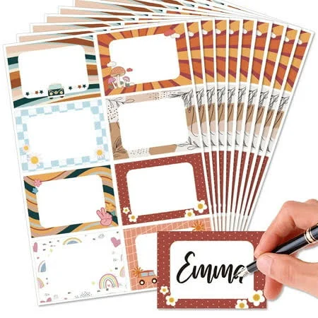 10 Sheet PVC Waterproof Blank Label Stickers Writable Adhesive Label Rectangle Mixed Shapes Sticker: 85x60mm 8pcs/sheet