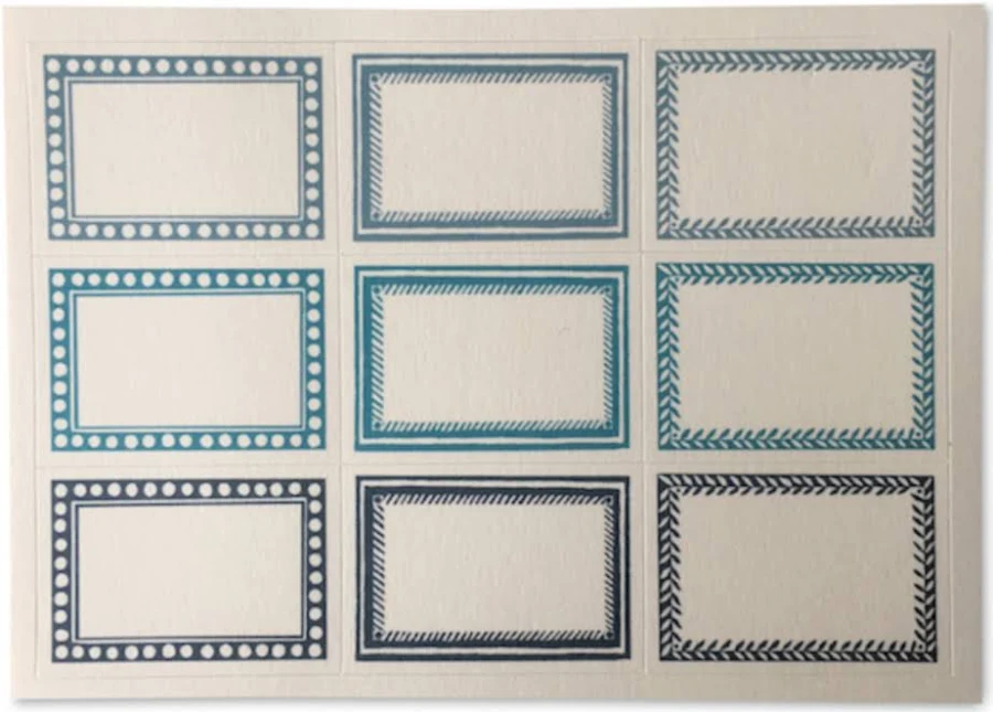Small Self-Adhesive Labels - Pack of 18 Blue/Green