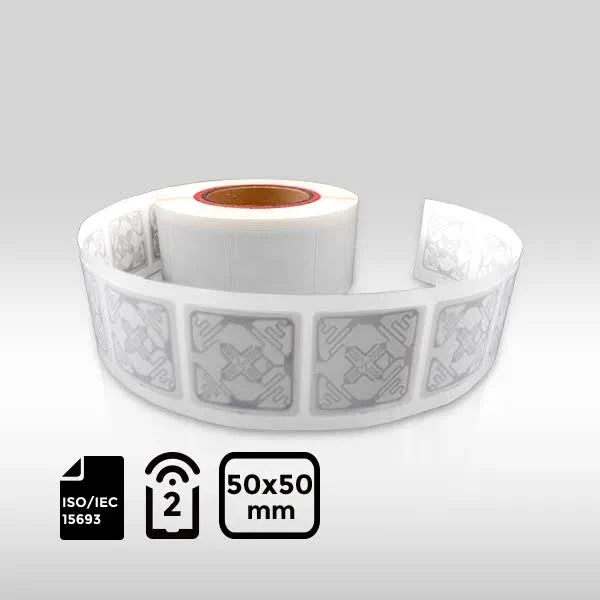 NXP UCODE 9 Coated Paper UHF RFID Label 50×50mm - 100 - In stock