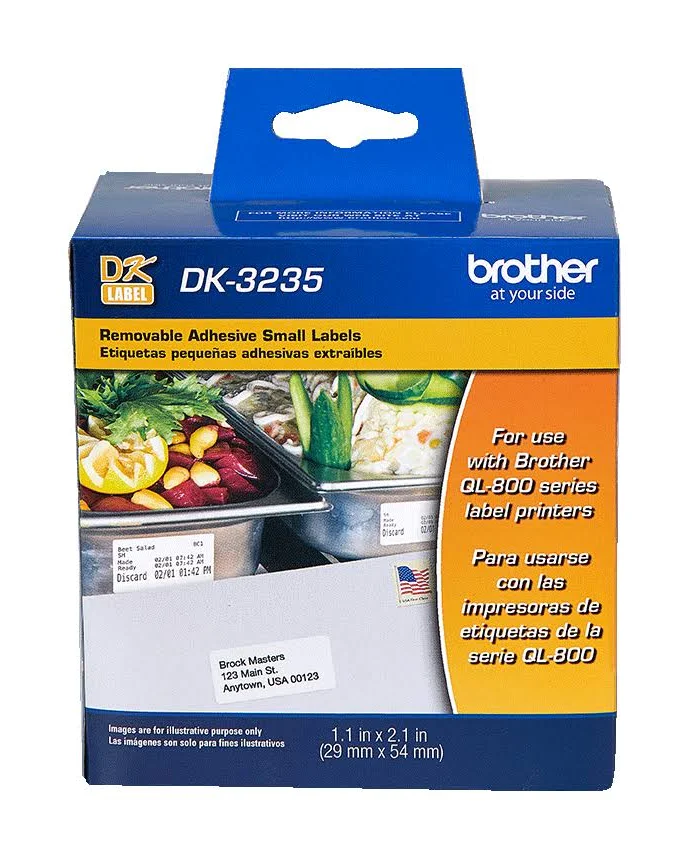 Brother Die-Cut Removable Paper Labels DK3235