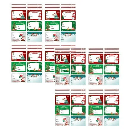 Christmas Sticker Labels 120 Pcs Self-Adhesive Tags with Festive Words & Patterns for Gift Wrapping Cards Scrapbooking