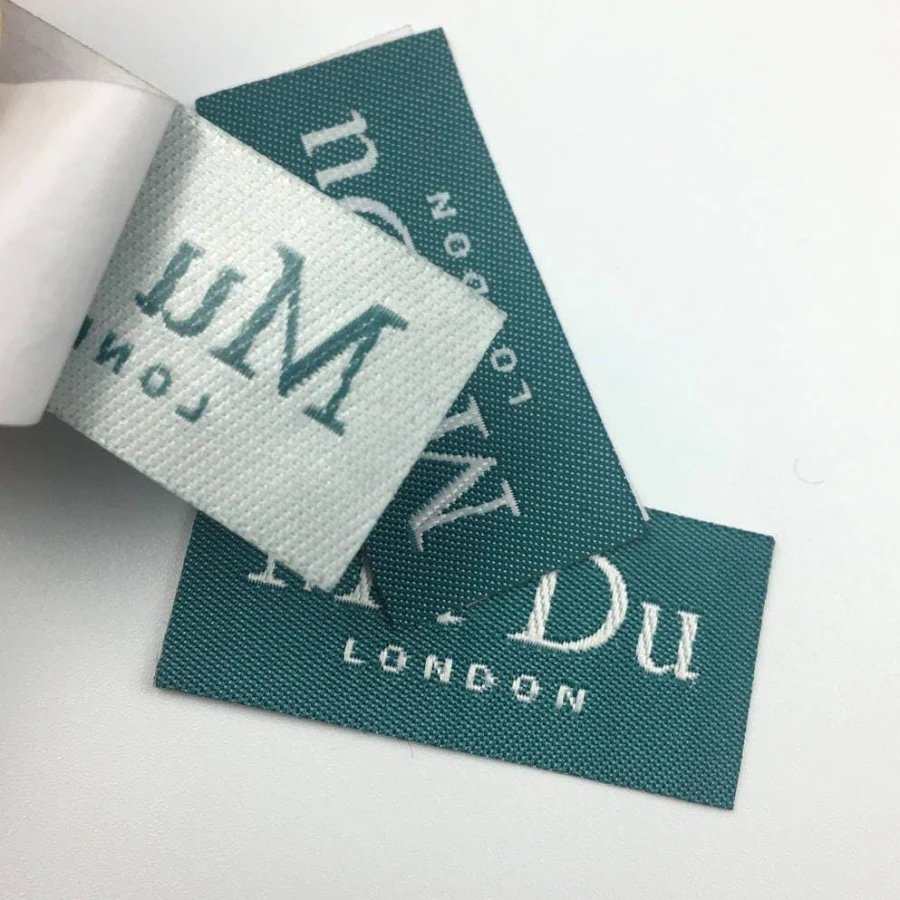 Custom Adhesive Woven Clothing Labels: Damask, Personalized Fabric