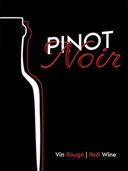 WINE BOTTLE LABELS Pack of 30 PINOT NOIR Red Wine 'Solid Black Background' Design Self-Adhesive Easy Peel