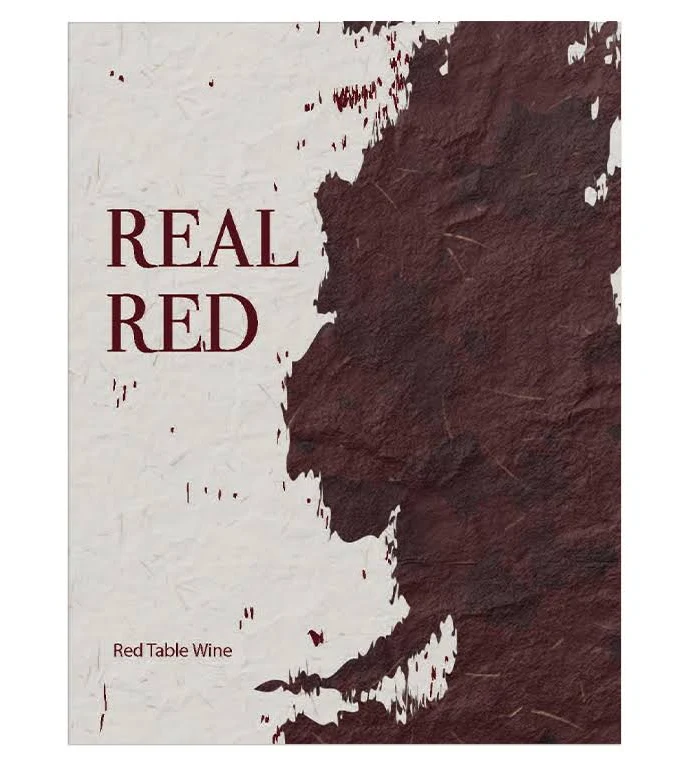 REAL RED Blended Red Wine Bottle Labels Pack of 30 'Spill on Parchment' Paper Design Self-Adhesive Easy Peel