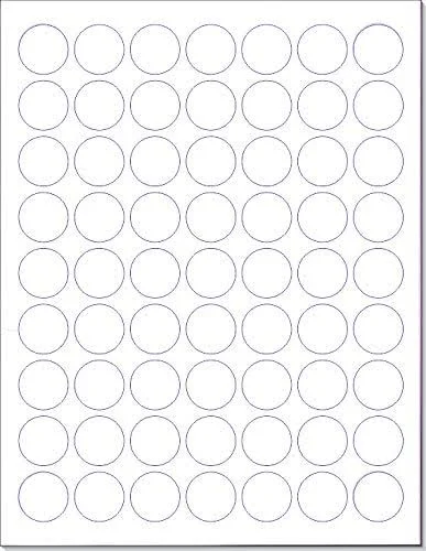 Laser / Ink Jet White 1" Round 63 Per Page Labels