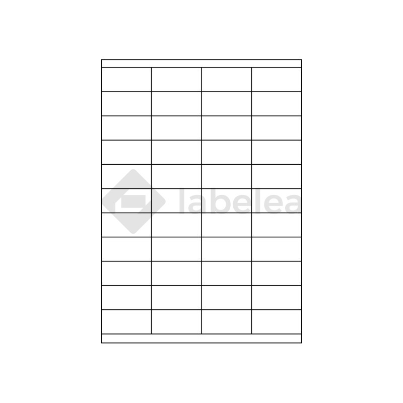 White paper self-adhesive labels 52,5x25,4 mm, on A4 sheet, for laser and inkjet printing