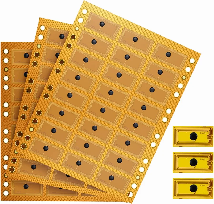 20pcs NFC Tags Flexible NTAG215 Stickers Rectangle NFC Key Tag Rewritable Waterproof RFID Tag Heat-Resistant Works with Control Management NFC-Enabled