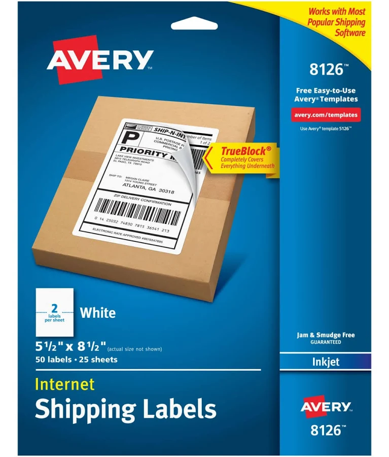 Avery Shipping Labels TrueBlock