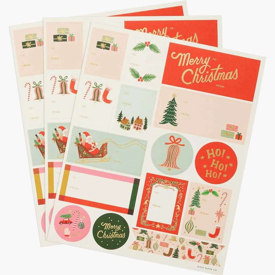 Rifle Paper Co Deck the Halls Gift Stickers & Labels