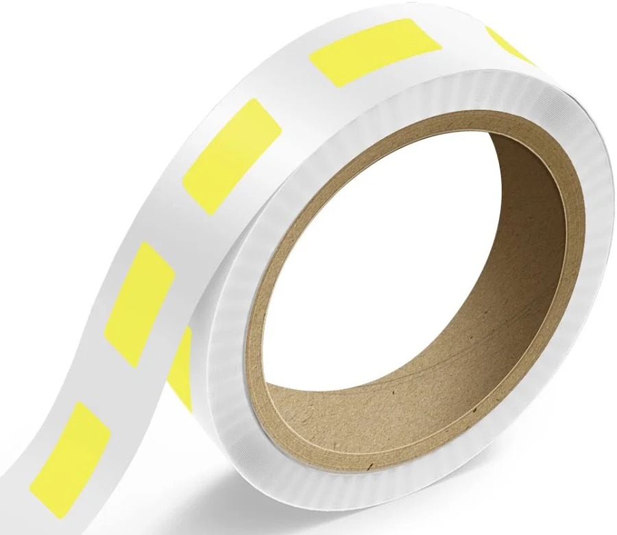1 1/4 x 3 Inch Roll of Rectangle Labels - Bright Adhesive - Neon Yellow - 125 Pack
