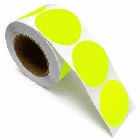 2 inch Blank Color Coding Stickers, 500 Yellow Fluorescent Writable Labels