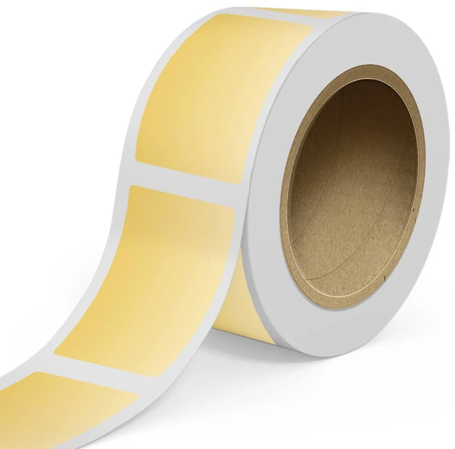 3 x 5 Inch Roll of Rectangle Labels - Durable with Metallic Finish - Gold Foil - 125 Pack