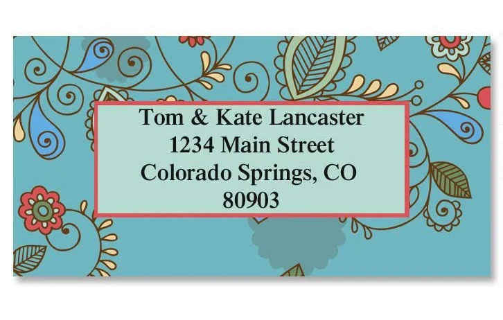 Personalized Self-Stick Paisley Border Address Labels -Set of 144