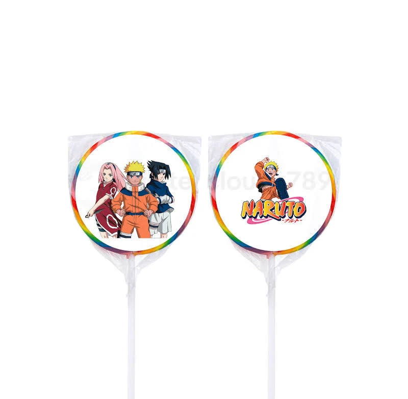 24 Naruto Japanese Animation 1.67" Sticker Labels For Bag Lollipop