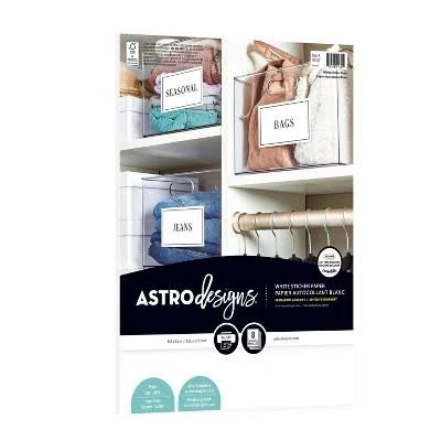 Astrodesigns 8pk 8.5"x11" Sticker Printer Paper