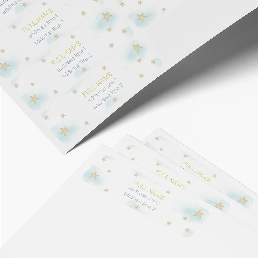 Custom Return Address Labels | 0.83"x2.67" | White, Gray and Cream | VistaPrint | Design: White, General Party, Baby Shower, Baby, Personal & Family