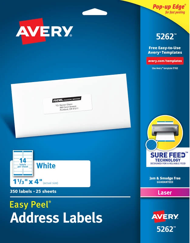 Avery Easy Peel Mailing Labels Matte Clear