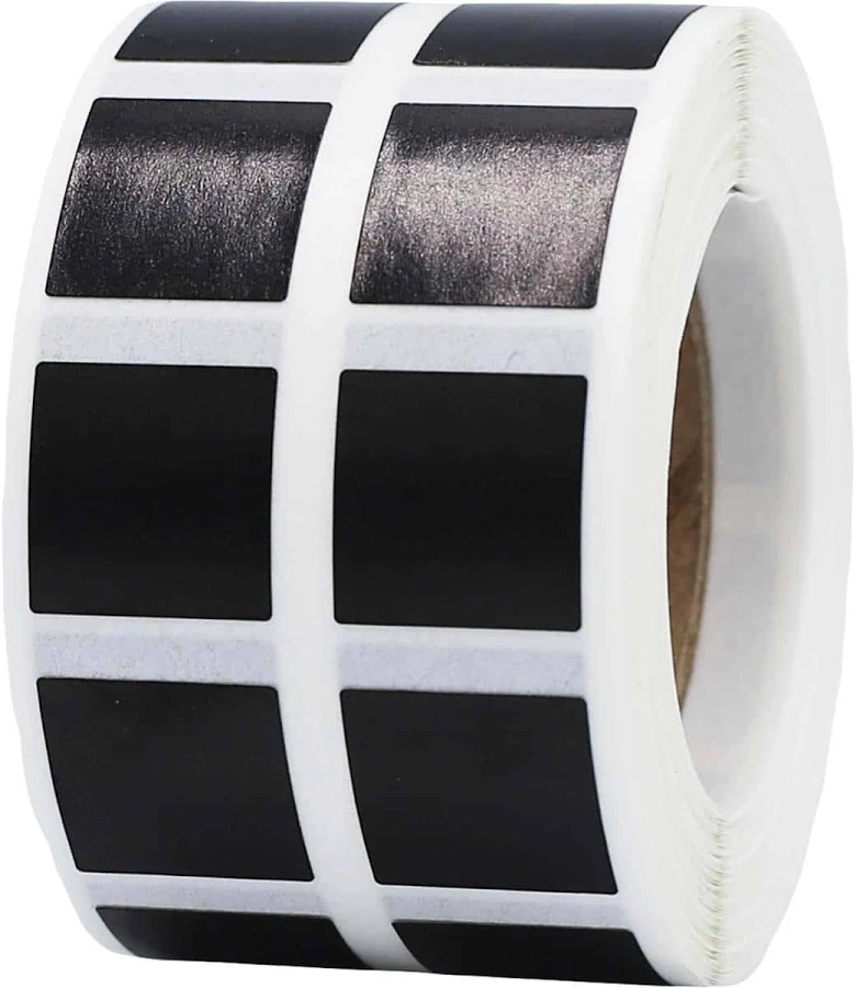 Small Black Stickers 1/2" Square Quantity 1,000 | Wholesale Labels | InStockLabels