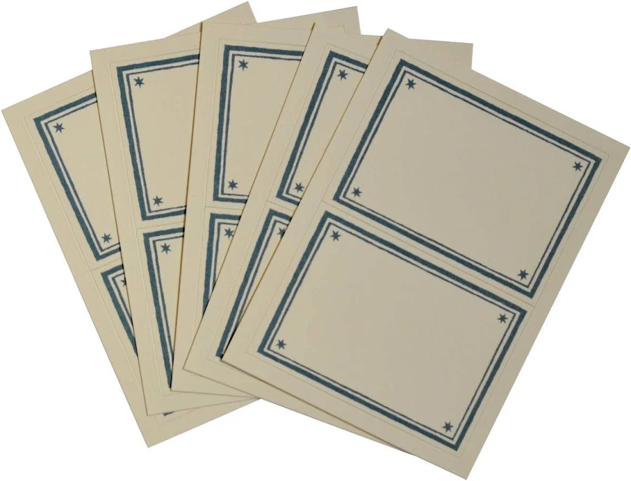 10 Large Scumble Blue Labels