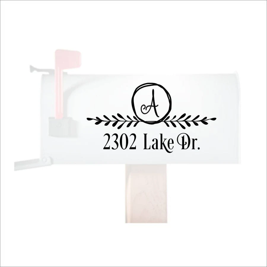 Custom Mailbox Decals Monogram