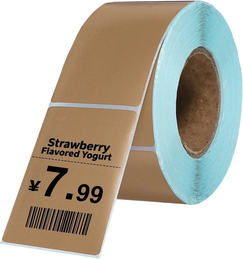 PATIKIL 500pcs Thermal Labels 1.57x2.36 Inch Thermal Printer Labels Stickers Self Adhesive Tags Rectangle Paper Roll