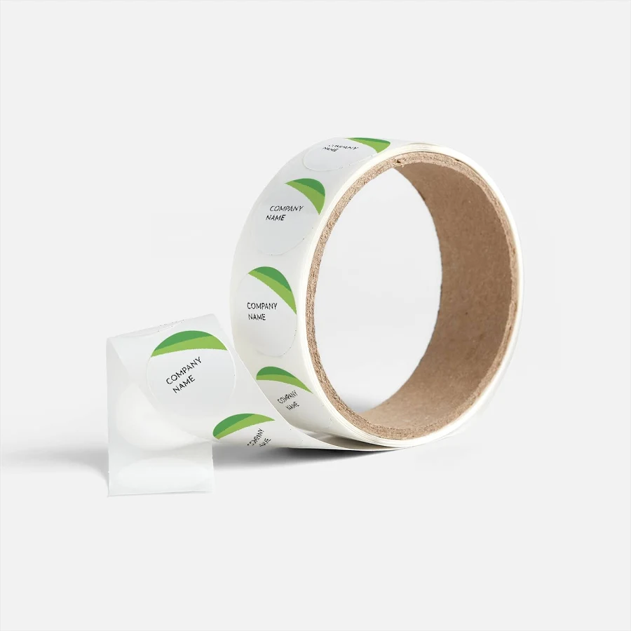 Custom Roll Labels | 1" x 1" | White, Gray and Cream | VistaPrint | Design: White, Health & Wellness, Business Services, Styles & Themes, Industry
