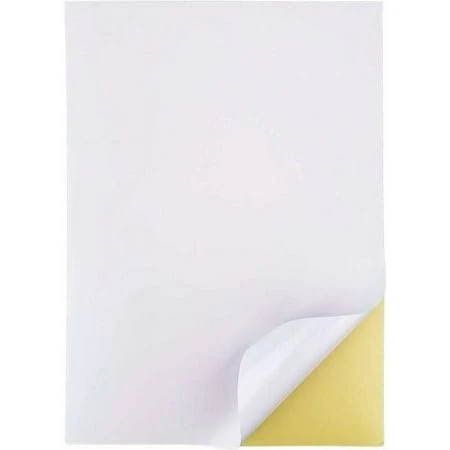 50 sheets of 210 x 297 mm A4 self-adhesive paper printer labels matte white self-adhesive 1 label per sheet (1 label per 50 sheets), Size: One size
