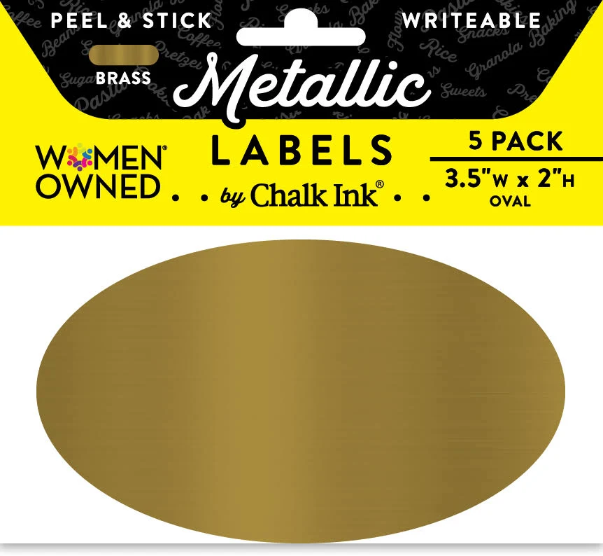 Metallic Color Peel & Stick Oval Writeable Labels 5 Pack