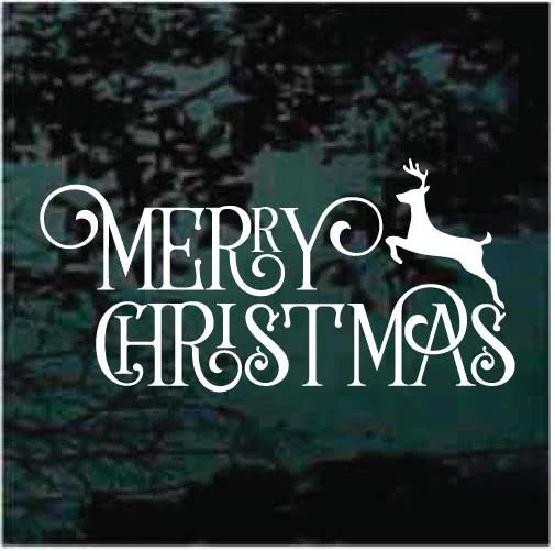 reindeer merry christmas Decals