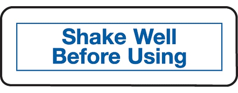 Medication Instruction Labels, Shake Well Before Using, White, 1/2x1-1/2", 500 Labels