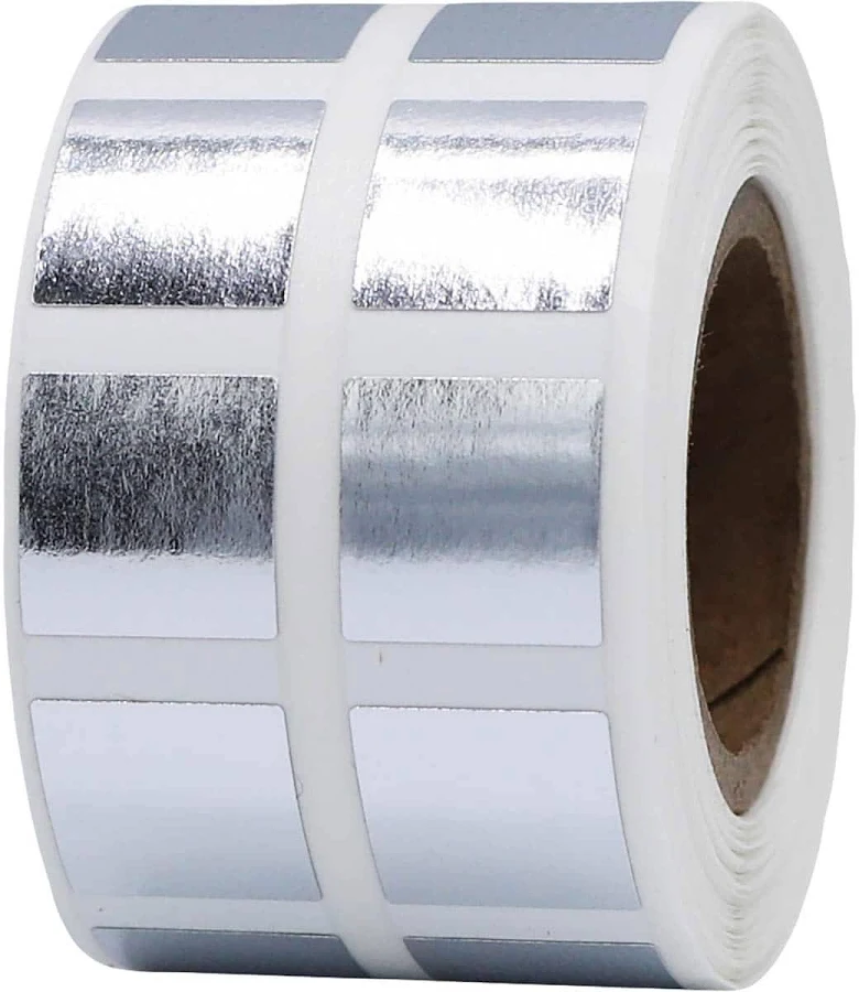 Small Metallic Silver Stickers 1/2" Square Quantity 1,000 | Wholesale Labels | InStockLabels