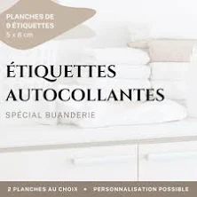 Sheet of 9 printed self-adhesive labels 5 x 8 cm - For laundry / drugstore