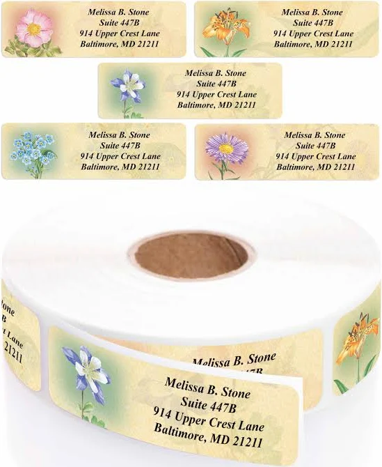Current Labels Assorted Vintage Floral Rolled Address Labels