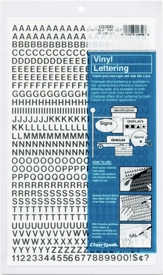 Chartpak Press-On Vinyl Letters Numbers