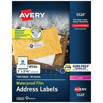 Avery Waterproof Address Labels 5520