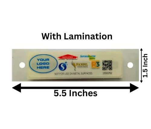 Custom Non-Metal Surface RFID Tag with Company Logo 4" x 1" (With Lamination 5.25" x 1.5") - MOST POPULAR