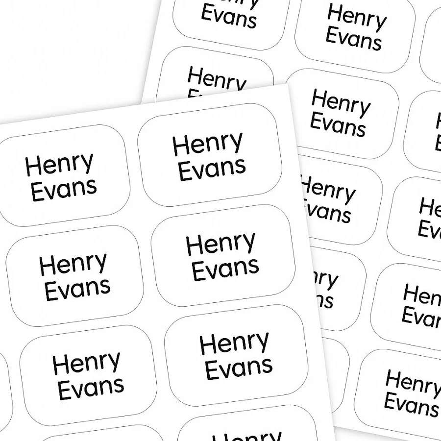 Stick-N-Wear Clothing Labels | No Sew Stick On Name Tags 60