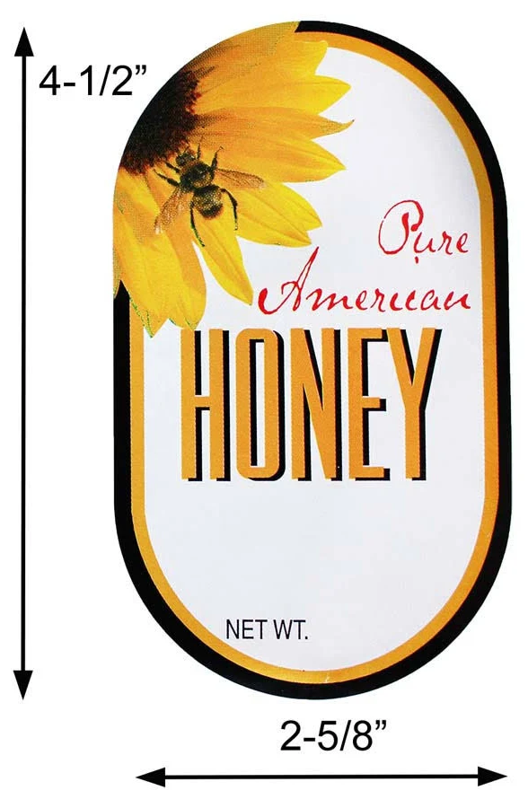 Betterbee Large Oval Custom American Honey Jar Labels