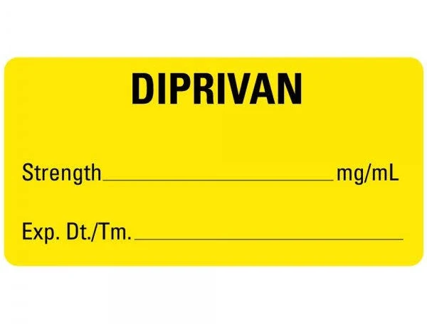 2"x1" DIPRIVAN Strength Medical Healthcare Labels | Label Supplies From Label Value
