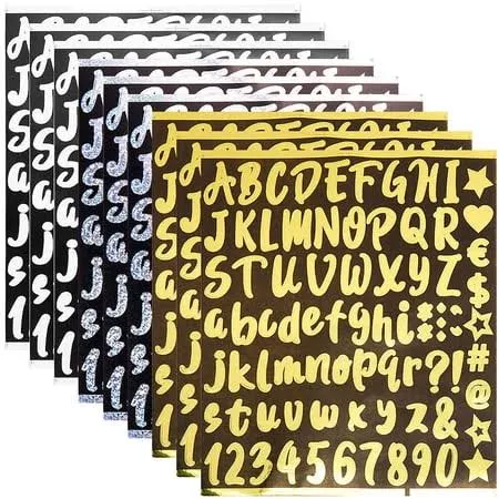 3 Colors PVC Self-Adhesive Label Stickers Waterproof Decals Kitchen Letter A~Z and Number