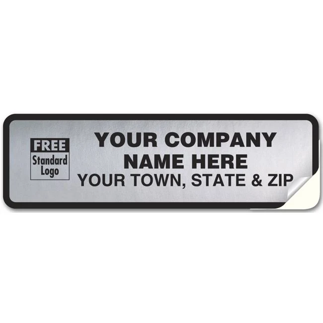 358 Tuff Shield Weatherproof Vehicle Labels Chrome Poly 6 1/4 x 1 7/8" - 1000 - Labels