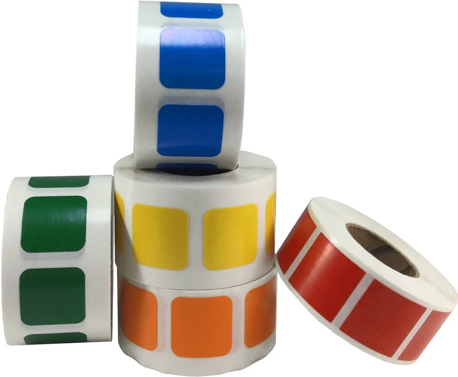 Primary Five Pack Color Coding Labels | 3/4" Square | Wholesale Labels | InStockLabels