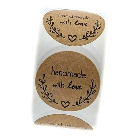 Milageto Pack of 500 Round Kraft Stickers