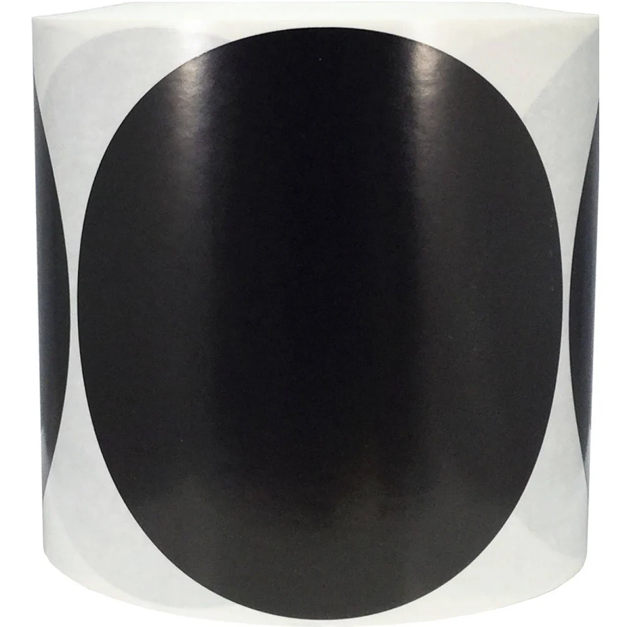 Black Stickers Large 5" Round QTY 500 | Wholesale Labels | InStockLabels