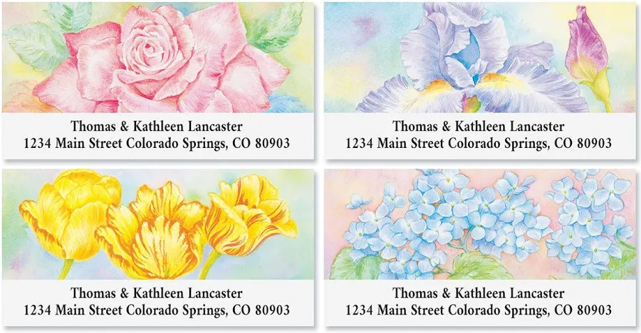 Floral Fancy Deluxe Address Labels (4 Designs)