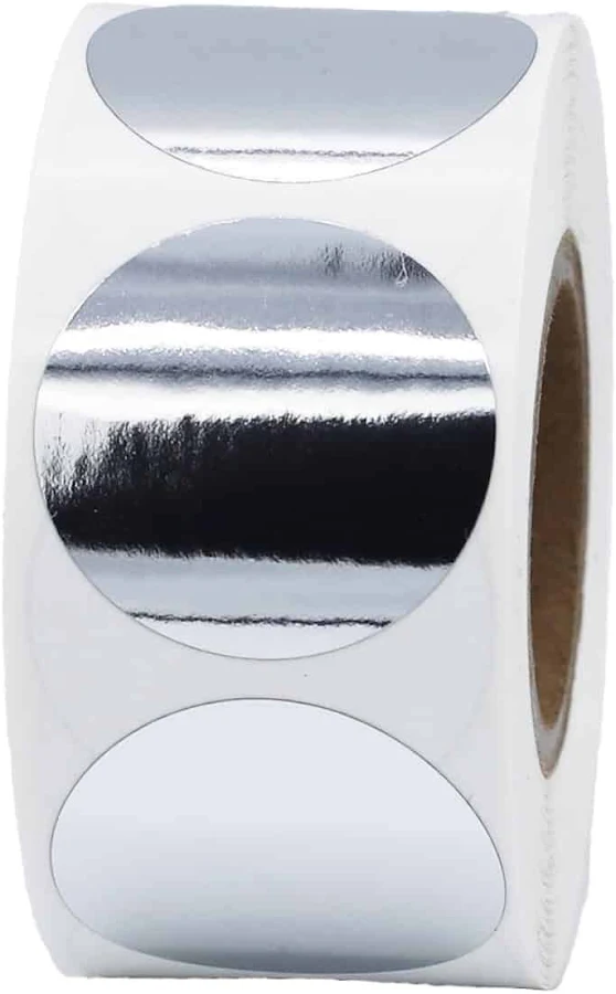 Metallic Silver Stickers 1" Round QTY 500 | Wholesale Labels | InStockLabels